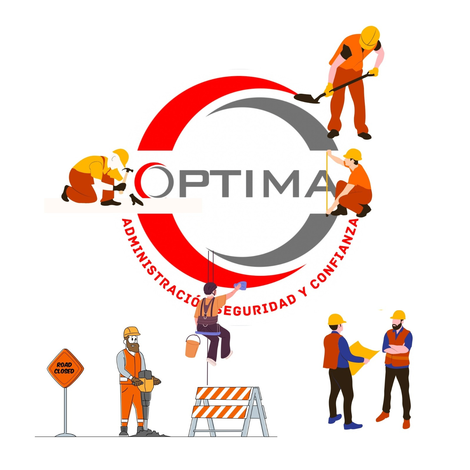 logo optima administración en construcción